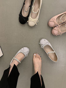 Summer Super Soft Diamond Round Head Silk Ballet Shoes Flat Bottom Mary Jane Shoes