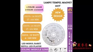 LAMPU TL RING LED 36 WATT 220V LED MODUL CEILING 12W 24W 36W LAMPU PLAFON LED - PUTIH 6000K KUNING 3000K TRICOLOR LED CEILING LIGHT DENGAN MAGNET LED HEMAT ENERGY KAP BARET REFILL MAGNET