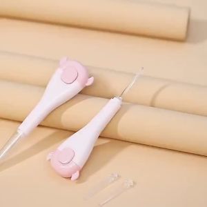 (tặng thêm pin ) Dụng cụ ráy tai lấy mũi A2 mini  kèm nhíp gắp   đầu silicon có đèn led an toàn cho mọi người  - chăm sóc tai