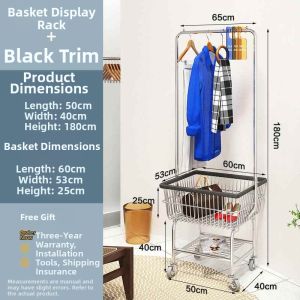 Folding Indoor Clothes Rack Single Bar