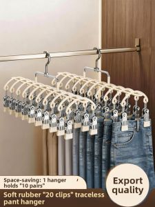 Hourleey | Non-slip Stain-free Clothes Hanger with Clips Stainless Steel