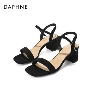 รองเท้าแตะส้นสูง Daphne สำหรับผู้หญิง ฤดูใบไม้ผลิและฤดูร้อน รองเท้าแฟชั่นสุดเก๋ รองเท้าส้นสูงแบบสวมหัว ทรงหัวมน ทรงหัวมน