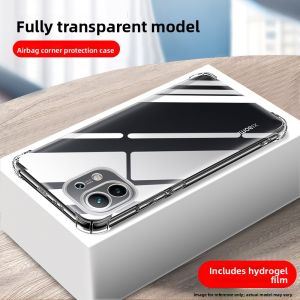 RISEOUS | Anti-Shock Transparent Silicone Case with Corner Airbags and Full Lens Protection for Xiaomi 14