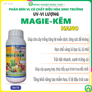 Phân Bón VL Có Chất Điều Hòa Sinh Trưởng UV-Vi Lượng MAGIE-KẼM NANO – Chống Rụng Trái Xanh Lá Bóng Lá Lớn Trái Đẹp Màu Trái Hạn Chế Vàng Lá Cháy Lá Bạc Lá Vàng Trái (Chai 500ml)