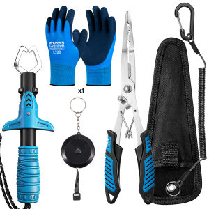 RALERA Complete Fishing Pliers Accessory Set: Fishing Gloves Pliers Fish GrippersProtect Pliers SheathFish Tape Measure