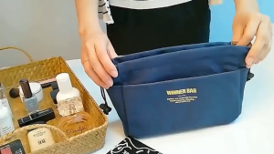 Canvas Handbag Organizer/Insert Bag With Multi-Pockets Insert Bag Tote Pouch Purse Organizer