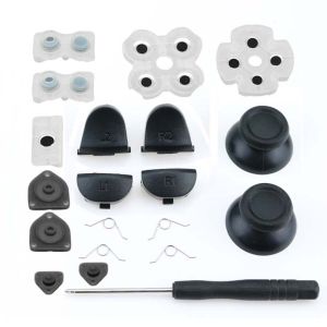 JCD For PS4 JDM-001 / 011 Controller L1 R1 L2 R2 Trigger Buttons 3D Analog Stick + Conductive Rubber Button Screwdriver Kit