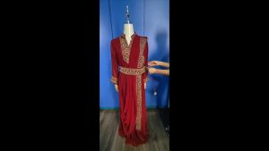 [Ready SG Stock- Size M ] Premium Wedding Party Festival Wear Designer Pre-Draped saree Dress [Indian Sari Dress]