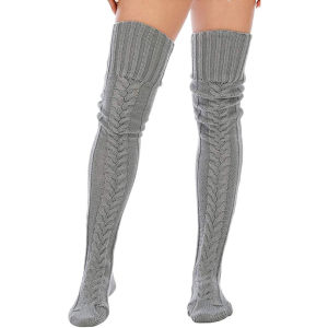 Cute Long Socks Lolita Leg Warmer Knitted Woollen Foot Warmer Stockings Autumn Winter Woman Knee-High Socks Leisure Loose Socks
