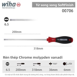 Wiha | Đầu Vít Chữ Thập và Đuôi Phẳng Có Đầu Lục Giác và Đầu Từ