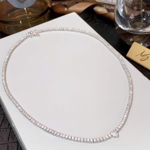 MESU.ACC | Sleek Fashion Love Shape Sparkling Tennis Necklace