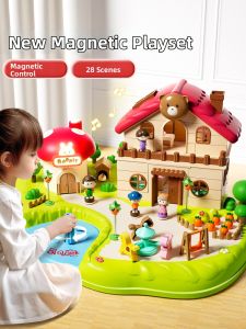 JIADUWANJU | Magnetic Dollhouse Educational Birthday Gift for Girls Play Set