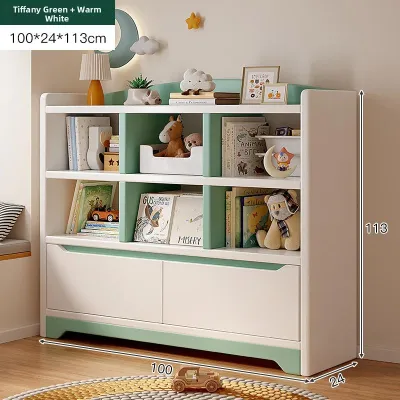 Floor-standing Multi-tiered Customizable Bookshelf for Children and Students Wooden