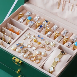 Salvo Jewelry Storage Box Dustproof Ring Earring  Organizer PU leather Kotak Barang Kemas Women Gifts