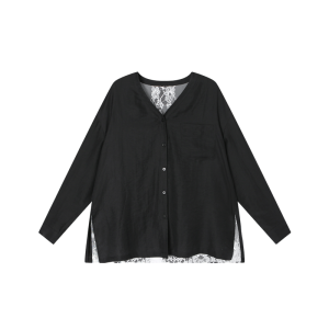 Spring and Summer Stylish Slim Fit Lace V-Neck Shirt