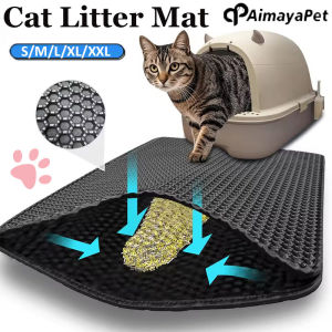 AIMAYAPET Cat Litter Mat Double Layer Trapping Mat Waterproof EVA Washable Carpet Easy Clean Non-slip Litter Box Mat