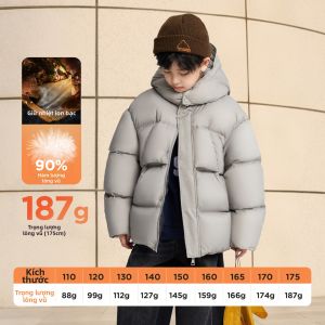 zosee | Áo Khoác Dày Bằng Lông Vịt Cho Bé Trai Mùa Đông Có Mũ Kéo Chống Gió Chống Nước Ấm Áp