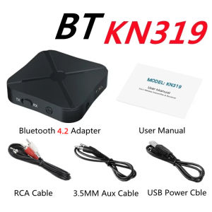 2 In 1 Bluetooth 5.0 Wireless Transmitter Audio Adapter Stereo Bluetooth Receiver Converter with RCA 3.5mm AUX Jack for Car PC