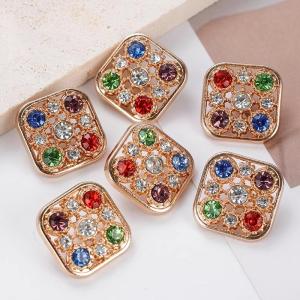 Nút Kim Loại Đính Pha Lê Thời Trang Đa Năng Nút Nhỏ Hương Thơm Phong Cách Áo Khoác Nút Áo Len Áo Len Nhung Nút Áo