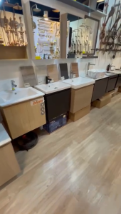 Designer Solid PVC Vanity & Mirror Cabinet Package in Black Charcoal