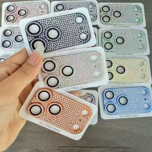 Colorful Luxury Handmade 3D Full Cover Rhinestone Suitable For IPhone 17 Promax lens Film IPhone 17 Pro rear camera protector