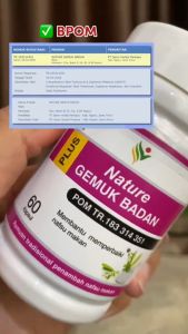 Obat Gemuk Isi 60kapsul NATURE GEMUK BADAN Original Penambah Berat Badan Untuk Anak Anak Dewasa BPOM
