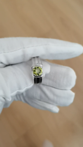 Men Ring 925 Silver Green Peridot Natural 7mm Lucky Birthstone August Birthday Man Gift R240GPN