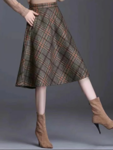 NUANKONG | Retro A-Line Large Hem Skirt Set