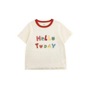 YOEHYAUL Kids Slim Fit T-Shirt Cartoon Print Short Sleeve Comfortable Cotton Blend round Neck Summer Top for Girls