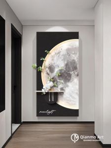 High-End Moon Aesthetic 3D Sintered Sandstone Wall Art