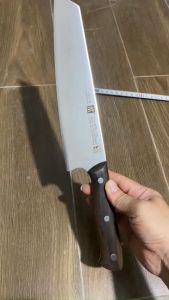 Dao thái Đức bản lưỡi vát không gỉ dài 34cm cán ốp gỗ Sắc Bén Đẳng Cấp Và Sang Trọng