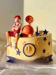 Basketball Cake Decoration Cartoon Figure Display Baking Cake Dessert Stand Shoe Model God Basketball Theme Decorative Item