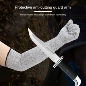1 Pair Extended Anti-cut Sleeve Grade 5 HPPE Anti-scratch Arm Guard Anti-bite Anti-cut Sleeve Stab-proof Gloves