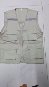 ÁO GHI LÊ 4 TÚI CÓ PHẢN QUANG BẢO HỘ LAO ĐỘNG ÁO KHOÁC KỸ THUẬT ( MÀU GHI SÁNG)