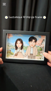 【Valentine’s Collection】4R Couple 3D Wooden Frame Matte Photo FREE Design Preview Housewarming Farewell Anniversary Birthday Gift