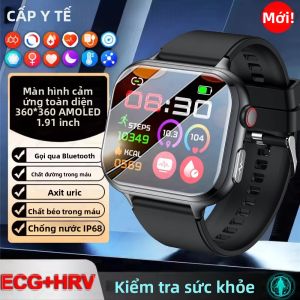 Đồng Hồ Thông Minh ECG+HRV Mới Năm 2025 Dành Cho Nam Giới Theo Dõi Đường Huyết Axit Uric Không Xâm Lấn Nhịp Tim & Huyết Áp Gọi Bluetooth Đồng Hồ Sức Khỏe