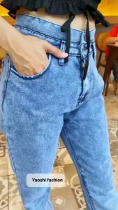 YAOSHI - Celana Denim /Jeans Wanita Pinggang Tinggi - Boyfie Loose Stella Premium Size 27-34