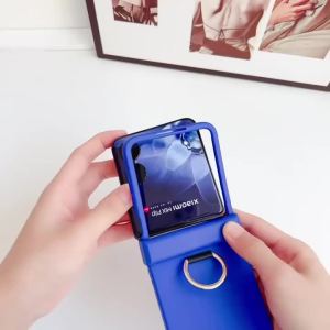 szhaiyu | Ring Holder Phone Case for Samsung Galaxy Z Flip 8 7 6 5 4 3 ZFlip8 ZFlip7 FE All Inclusive Hinge Protective Hard Cover