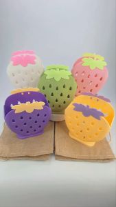Tempat Tirisan Sendok Garpu Motif Strawberry / Tempat pensil stationary Multifungsi Serbaguna