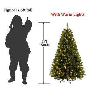 Artificial Green PVC Christmas Tree with light Christmas Decor Metal Stand Xmas Tree Decorations