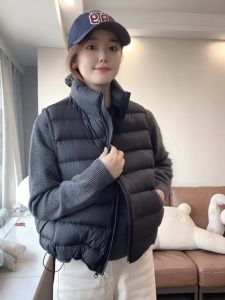 Luxury Stand Collar White Duck Down Vest Womens Short Style