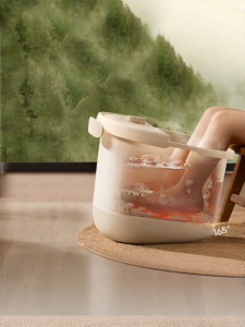 [China Plug Without Adapter] Bear | Heating Foot Bath Basin with Massage Function