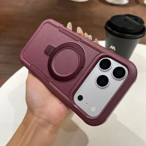 Casing iPhone 18 Pro Max Case/ 17 16 15 14 13 12 11 Pro Max 15 16 Plus 16 E 17 E Case with Stand Black Military-Grade Protection Support MagSafe Anti-Slip Grip Heavy Duty Rugged Magnetic Phone Case