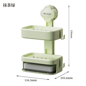 Suction Cup Sponge Soap Holder Wall Mounted Bathroom Household Drainage Soap Box No Drilling Needed Soap Storage Rack