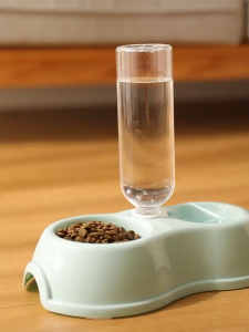 2in1 Pet Bowl Food Bowl Drinking Bottle Automatic Refill Cat Dog Feeder Non-slip Large Capacity Bowl