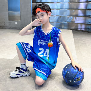Boys Basketball Uniform Set Quick Dry Number 24 Kobe Basketball Jersey Kids Summer Sports Wear Elementary School Team Outfit
