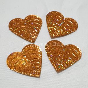 เลื่อมหัวใจ ใบหัวใจ  (50 ชิ้น 100 ชิ้น)   ใบโพธิ์หัวใจ สีเงิน สีทอง  คละสี ขนาดกว้าง 37 มิล สูง 32 มิล