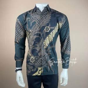 Kemeja batik pria motif mahesa hijau