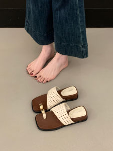 ZHENMO | Thick Heel Metal Buckle Toe Ring Sandals