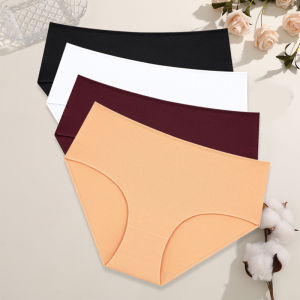 FINETOO 4 Cái/bộ Quần Lót Cotton Cao Cấp Plus Kích Thước Chắc Chắn Co Giãn Thoải Mái Quần Lót Cho Nữ Quần Lót S-XXL Dùng Thân Thiết